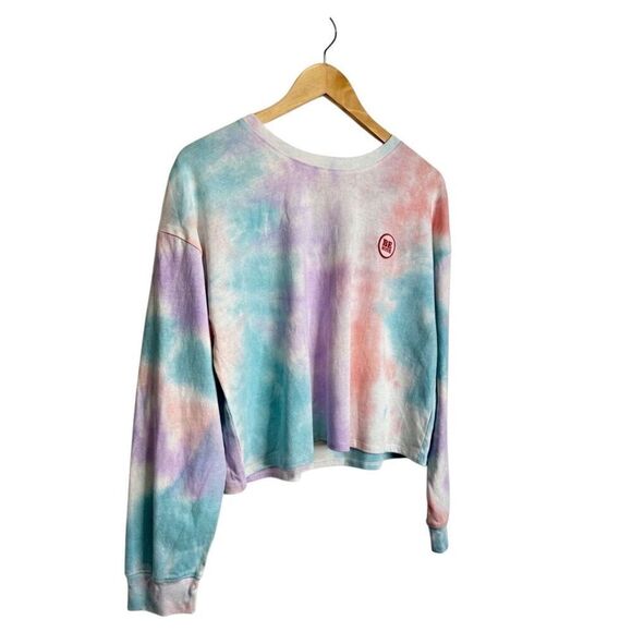 All In Favor Shirt Cropped Long Sleeve Tee Tie Dye Size Large NEW - Picture 3 of 7